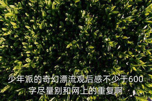 少年派的奇幻漂流觀后感不少于600字盡量別和網(wǎng)上的重復(fù)啊