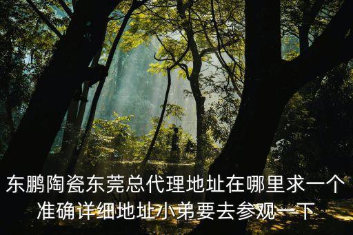 東鵬陶瓷東莞總代理地址在哪里求一個(gè)準(zhǔn)確詳細(xì)地址小弟要去參觀一下