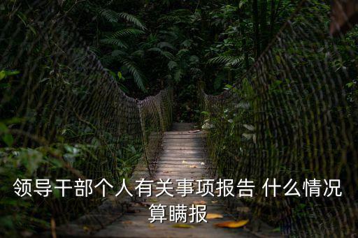 領導干部個人有關事項報告 什么情況算瞞報