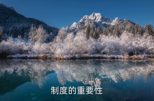 制度的重要性