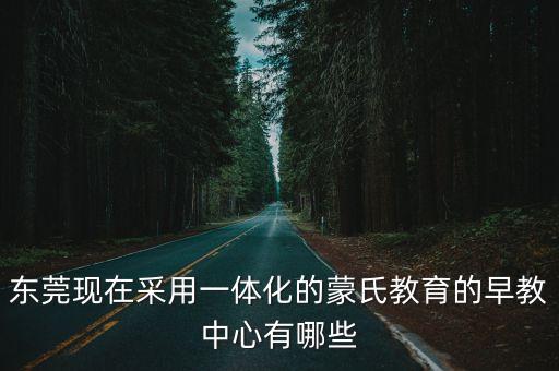 東莞現(xiàn)在采用一體化的蒙氏教育的早教中心有哪些