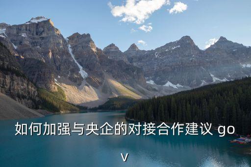 如何加強與央企的對接合作建議 gov