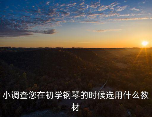 鋼琴入門教材，小調查您在初學鋼琴的時候選用什么教材