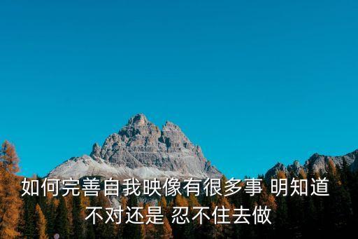 如何完善自我映像有很多事 明知道 不對還是 忍不住去做