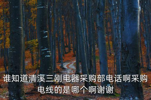 誰知道清溪三剛電器采購部電話啊采購電線的是哪個啊謝謝