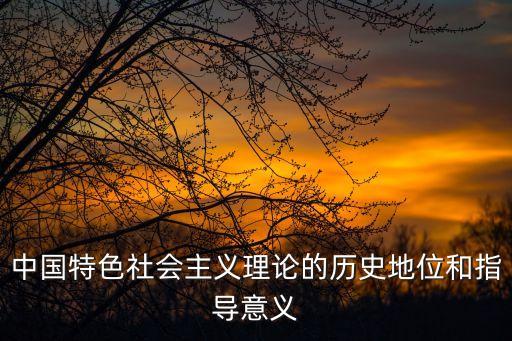 中國特色社會主義理論的歷史地位和指導(dǎo)意義