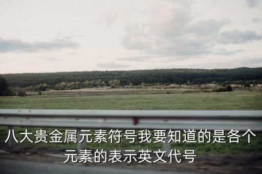 八大貴金屬元素符號我要知道的是各個(gè)元素的表示英文代號