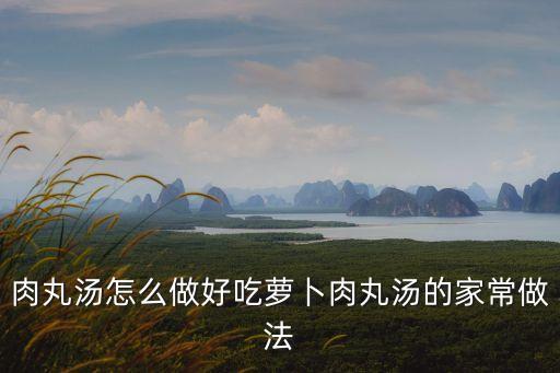 肉丸湯怎么做好吃蘿卜肉丸湯的家常做法