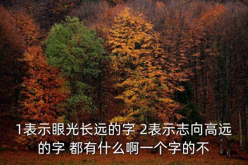 1表示眼光長遠(yuǎn)的字 2表示志向高遠(yuǎn)的字 都有什么啊一個(gè)字的不