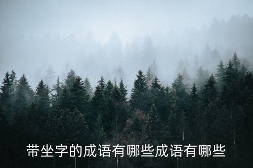 帶坐字的成語有哪些成語有哪些