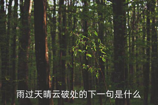 雨過天晴云破處，雨過天晴云破處的下一句是什么