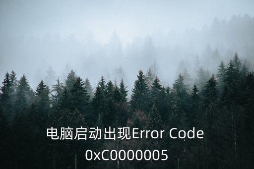 電腦啟動出現Error Code 0xC0000005