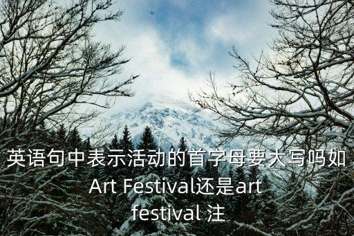 英語句中表示活動的首字母要大寫嗎如Art Festival還是art festival 注