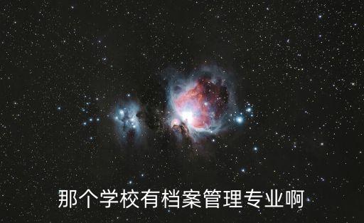 檔案管理專(zhuān)業(yè)，那個(gè)學(xué)校有檔案管理專(zhuān)業(yè)啊