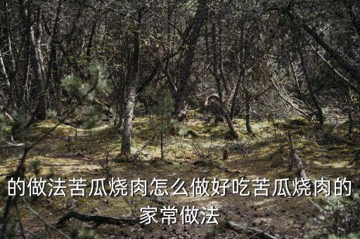 的做法苦瓜燒肉怎么做好吃苦瓜燒肉的家常做法