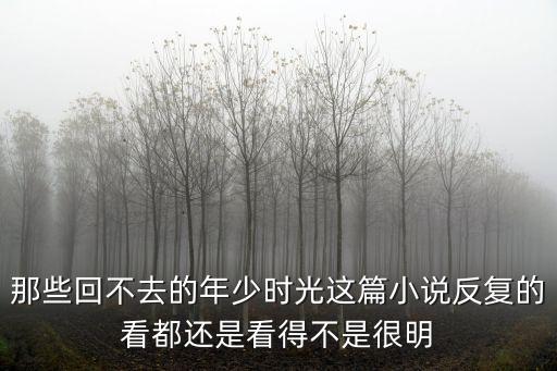 那些回不去的年少時光這篇小說反復的看都還是看得不是很明