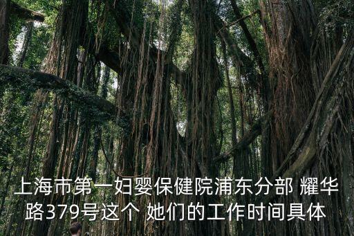 上海市第一婦嬰保健院浦東分部 耀華路379號這個 她們的工作時間具體