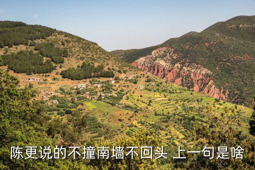 陳更說的不撞南墻不回頭 上一句是啥