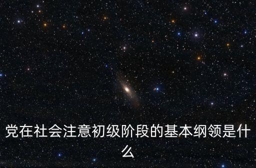 黨在社會注意初級階段的基本綱領是什么