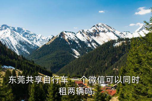 東莞共享自行車 一個微信可以同時 租兩輛嗎