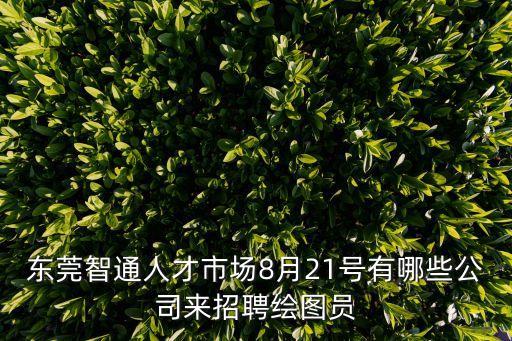 東莞智通人才市場8月21號有哪些公司來招聘繪圖員