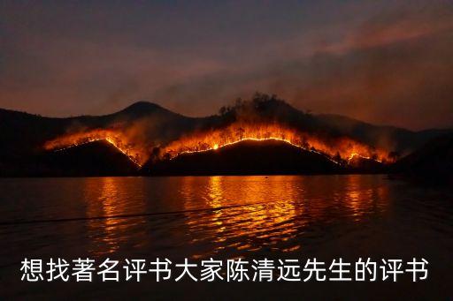 想找著名評書大家陳清遠先生的評書