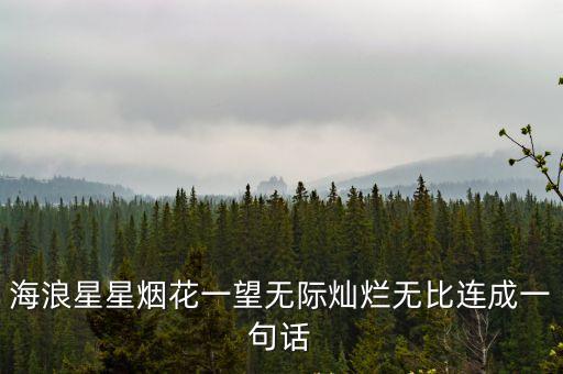 燦爛無比，海浪 星星 煙花 一望無際 燦爛無比 可以組成哪一句話