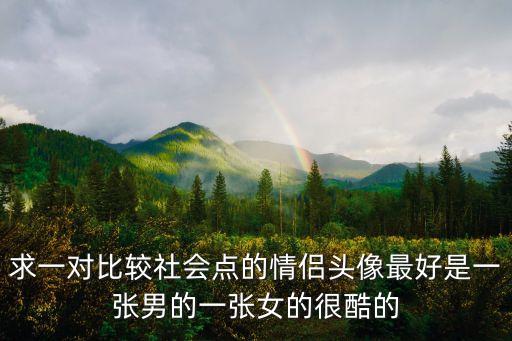 求一對比較社會點的情侶頭像最好是一張男的一張女的很酷的