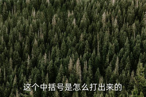 中括號怎么打出來，中括號怎么打