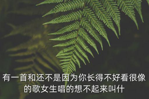 還不是因為你長得不好看，請問滿漢全席唱的還不是因為你長得不好看的第一句是誰唱的