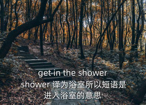 get in the shower shower 譯為浴室所以短語是進入浴室的意思