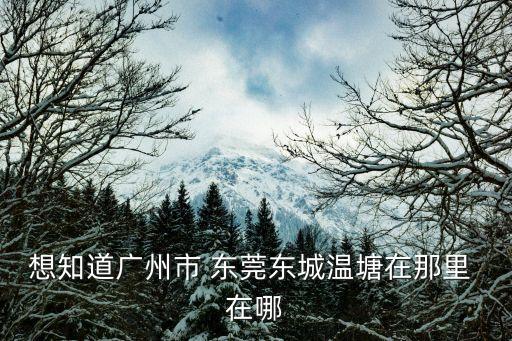 想知道廣州市 東莞東城溫塘在那里 在哪