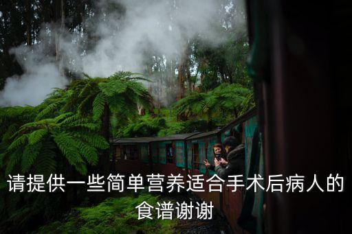 請提供一些簡單營養適合手術后病人的食譜謝謝