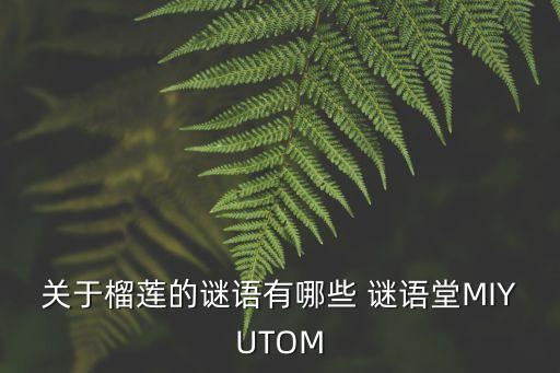 榴蓮謎語，關(guān)于榴蓮的謎語有哪些 謎語堂MIYUTOM