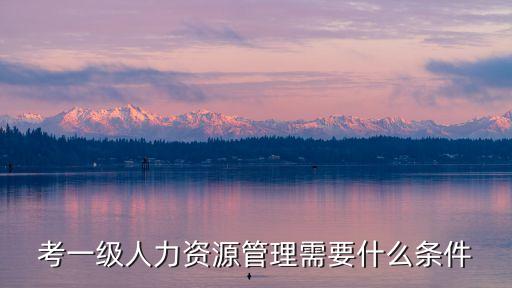 考一級人力資源管理需要什么條件