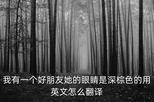 我有一個好朋友用英語怎么說，我有一個好的朋友用英語怎么說