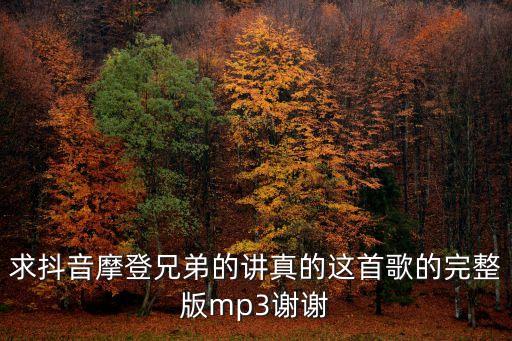 求抖音摩登兄弟的講真的這首歌的完整版mp3謝謝
