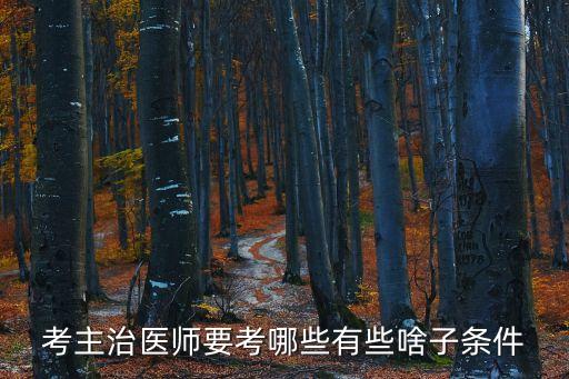 考主治醫師要考哪些有些啥子條件