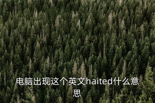 電腦出現這個英文haited什么意思