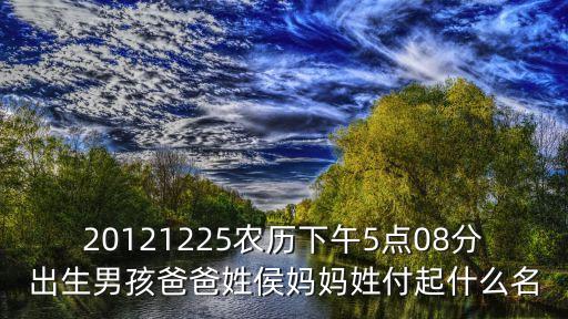 20121225農歷下午5點08分出生男孩爸爸姓侯媽媽姓付起什么名