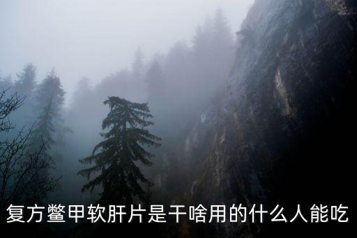 復(fù)方鱉甲軟肝片是干啥用的什么人能吃