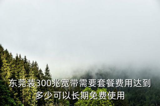 東莞裝300兆寬帶需要套餐費用達到多少可以長期免費使用