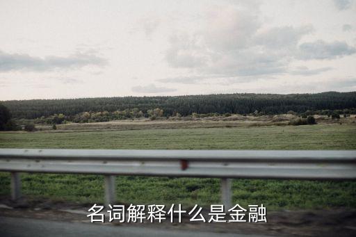 名詞解釋什么是金融