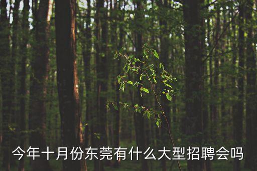 今年十月份東莞有什么大型招聘會嗎