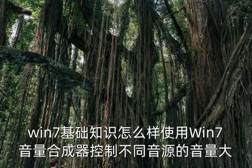 win7基礎(chǔ)知識(shí)怎么樣使用Win7音量合成器控制不同音源的音量大