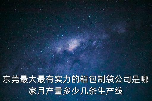 東莞最大最有實力的箱包制袋公司是哪家月產量多少幾條生產線