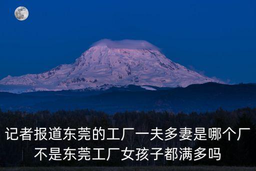 東莞一夫多妻最新，請問東莞哪些工廠一夫多妻了我想去幫他們分擔哈