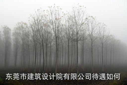 東莞市建筑設計院有限公司待遇如何