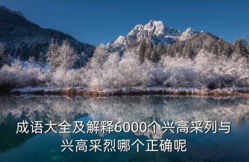 成語大全及解釋6000個(gè)興高采列與興高采烈哪個(gè)正確呢