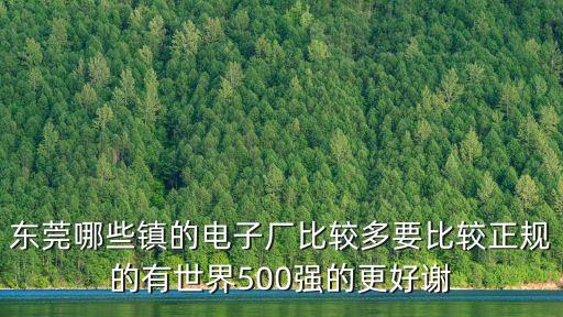 東莞哪些鎮(zhèn)的電子廠比較多要比較正規(guī)的有世界500強(qiáng)的更好謝